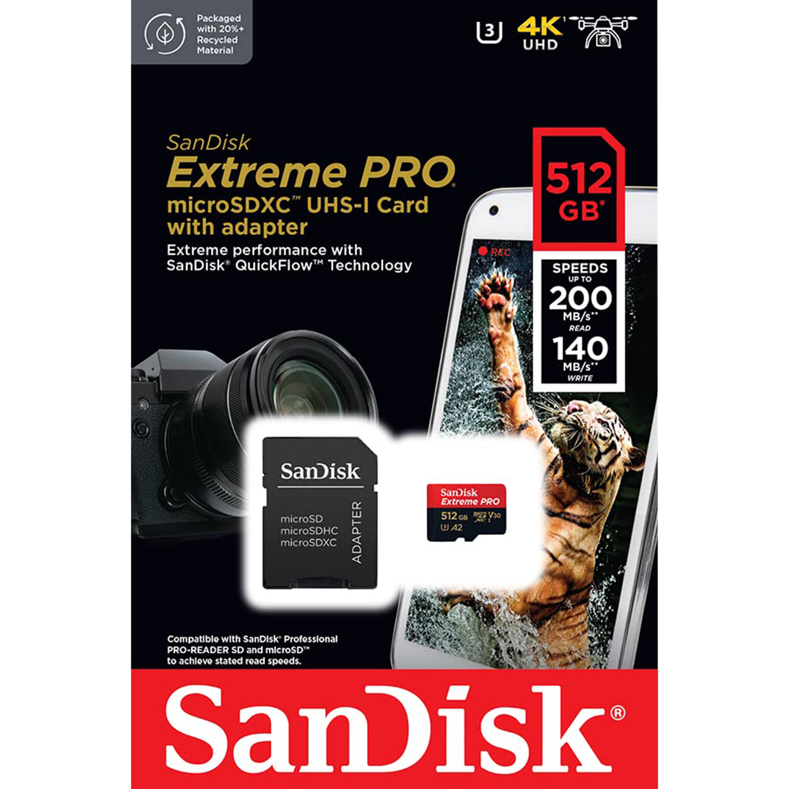 Buy SanDisk Extreme Pro MicroSDXC 512GB Class 3 200MB/s Memory Card